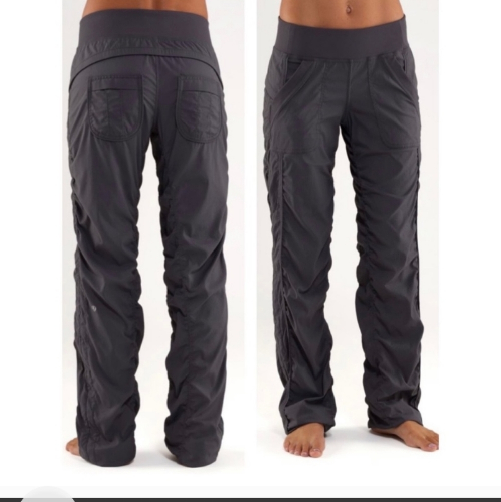 Lululemon Quick Step Pant Coal Dark Grey Swift Fabric Pockets Adjustable Legs